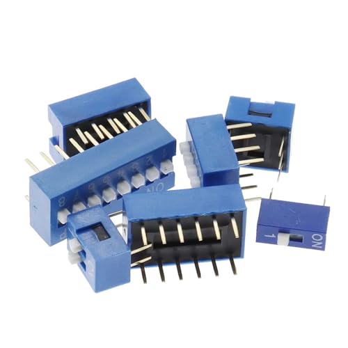 Interruptor de palanca de 8 vías con paso de 2.54mm y 6 pines para configurar microcontroladores