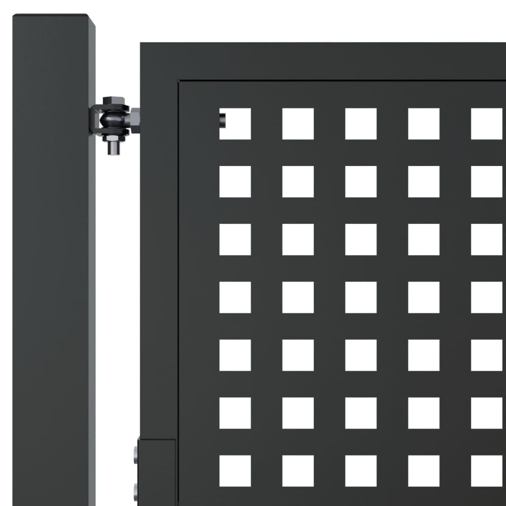 ShGaxin Puerta de jardín Acero Gris Antracita 105x150 cm, Puertas para Jardin, Puertas De Exterior, Valla Jardín, Rejas para Puertas De Entrada - 154560