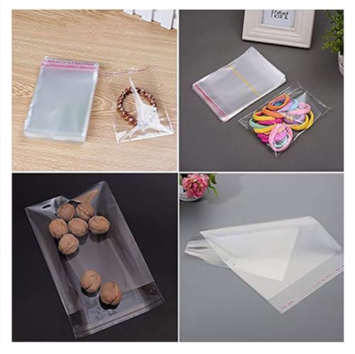 Image of Self Adhesive Transparent Plastic /Polythene BOPP Seal King Pouch Bags Covers (3 X 3.5 Inches) (L : 3.5, W : 3 Inches) | Reusable /Resealable Multipurpose Pouches for Jewelry, Packing, Storage (1000)