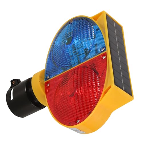 STOBAZA Solar Powered Barricade Light Dual Sided Strobe Lamp for Enhanced Night Visibility Clamp Style Caution Light for Road Construction and Safety Multi Functional