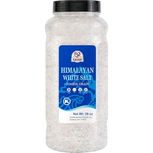 52USA Himalayan White Salt Coarse, Sea Salt for Grinder Refill, 39 oz (2.4 Pound), Pure Nature Himalayan Salts, Coarse Salts Perfect for Cooking, BBQ, Baking, Kosher Salt