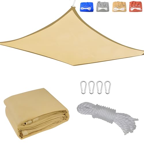 Toldo vela rectangular 3x3.5m beige parasol de HDPE transpirable para exterior