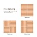 HOMGX 27 PCS Interlocking Patio Deck Tiles, 12” x 12” Acacia Hardwood Flooring, Tools-Free Assembly, 27 sq. Ft Wood Deck Tile for Patio, Balcony, Poolside, Outdoor & Indoor, Natural, Stripe Pattern