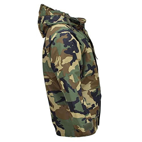 Image of US Army Woodland Jacket Miltec Waterproof Parka Camo Men's military wet weather windproof uniform