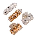 Didiseaon Pinzas de Pelo Forma de Oso de Plástico Khaki, 4 Piezas, Accesorio Adorable para Decoración sin Dañar el Cabello, Adecuado para Fiestas de Disfraces