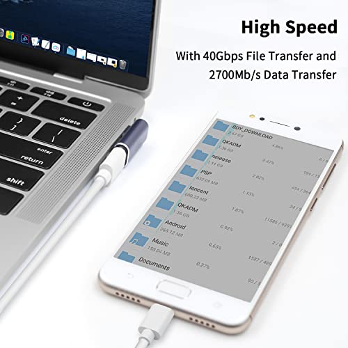 undefined Poyiccot L字 USB C 変換アダプタ、USB C L字アダプタ40Gbps、USB Type C 延長アダプタ、[ 高速転送100W 5A急速充電8K@60Hz映像出力] L字型 USB Type C 変換アダプタ オスメス延長アダプタ、対応 thunderbolt 4ケーブル、2個 の商品画像 3