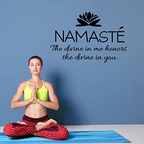 Namaste The Divine In Me Honors The Divine In You Wall Decal Vinyl Stickers Removable Art Diy Sticker Inspirational Quote Mural For Bedroom Living Room Office Home Window Decoration #TOP3