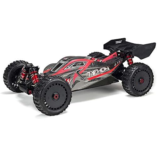 ARRMA RC Car 1/8 Typhon 6S V5 4WD BLX Buggy with Spektrum Firma RTR (Ready-to-Run), Black and Red, ARA8606V5