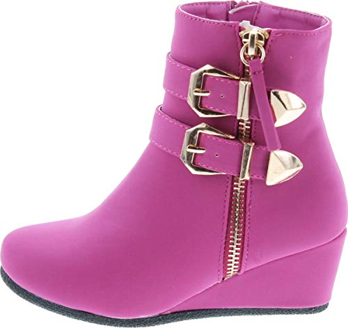 Link Peggy-90K Children Girl's Wedge Heel Double Straps High Top Ankle Booties2