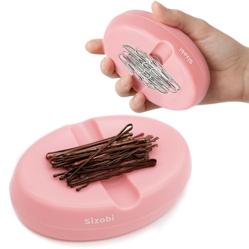 Sizobi Magnetic Bobby Pin Holder, Securely Holds Metal Hair Clips & Paper Clip, Magnetic Pin Cushions for Sewing,Sewing Supplies,Needle Magnetic Quilting Pins Holder Organizer (No Bobby Pins Included)