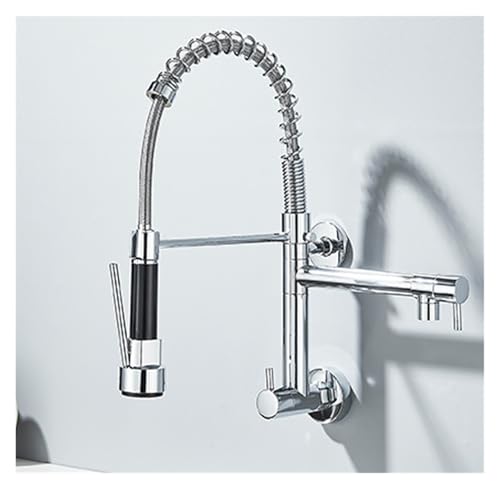 Grifo de pared para cocina abatible que soluciona la apertura de ventanas bajas 2