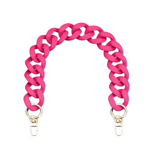 Peraca Cris Purse Chain Charm Acrylic Bag Chain Strap Pink Chunky Bag Charm for Handbags Tote Bags Shoulder Strap Accessory