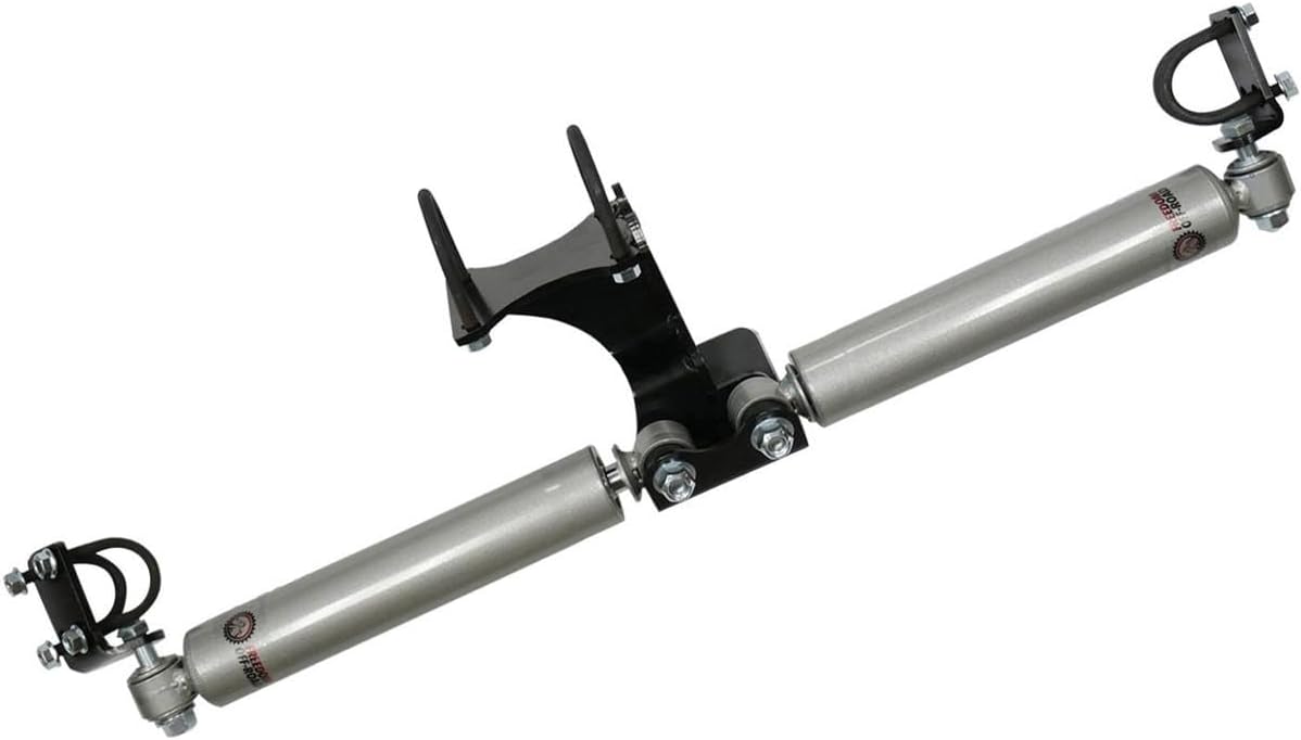 Freedom Off-Road Dual Steering Stabilizer for 2"+ Lift Compatible with 2007-2018 Jeep Wrangler JK