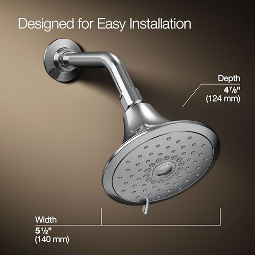 KOHLER 22169-CP Forté® Three-function showerhead, 2.5 GPM, Corrosion Resistant, Full Coverage, Pulsating Massage, Silk Spray, Polished Chrome by Kohler - Image 3