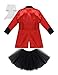 YiZYiF Disfraz Circo Domadora Niñas 3Pcs Traje Disfraces Circo Chaqueta Roja, Falda...