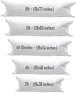 Long Premium Bolster Body Pillow (Double-4ft 6 Inches)  100% Virgin Hollowfibre Filling - Comfort Pregnancy Maternity Orthopedic Soft Support for Side and Back Sleepers Pillow Only