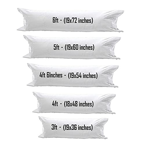 Long Premium Bolster Body Pillow (King-5ft) – 100% Virgin Hollowfibre Filling - Comfort Pregnancy Maternity Orthopedic Soft Support for Side and Back Sleepers Pillow Only