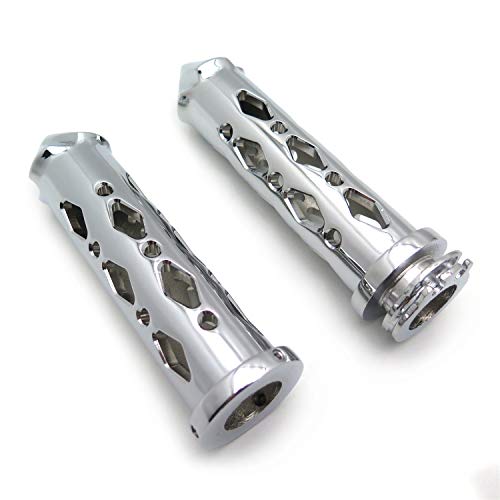 Httmt Trhb121-22- Chromed Hollowed-Out Spike Grip 7/8" Bars Cnc Compatible With Kawasaki Handlebars Sport Bikes #TOP7