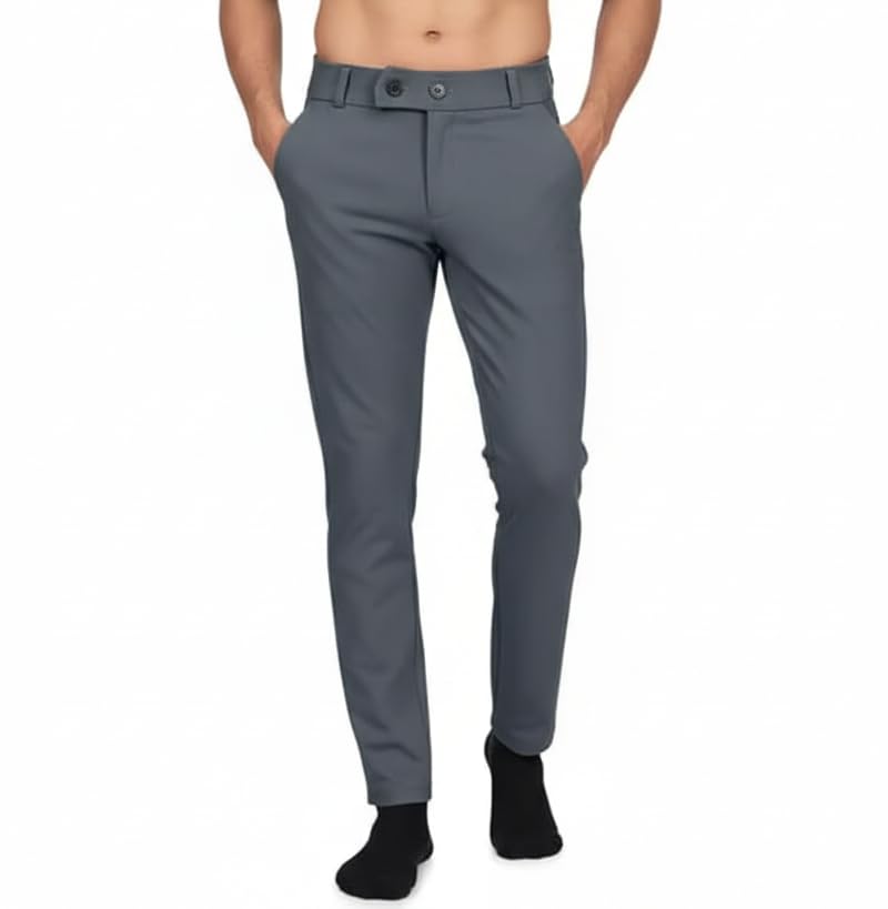Image of Twill Lycra Men Trouser | Standard Fit Casual & Office Wear | Soft Stretchable Fabric | Comfortable Bottom Wear