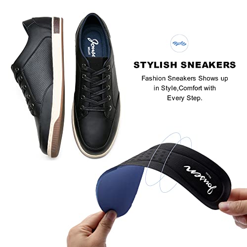 Jousen Men's Sneakers Classic Retro Casual Shoes For Men Breathable Business Dress Sneaker (A81Q07 Black 10) #TOP5