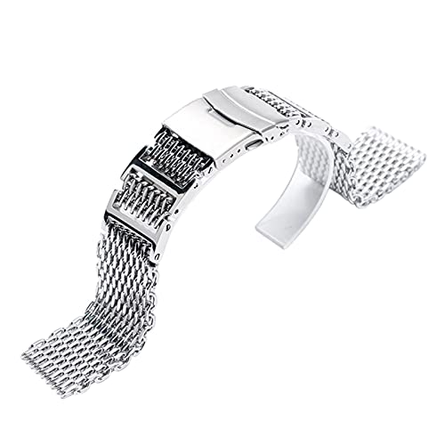 Bracelet de montre pour hommes en acier interchangeable argent 20mm maille