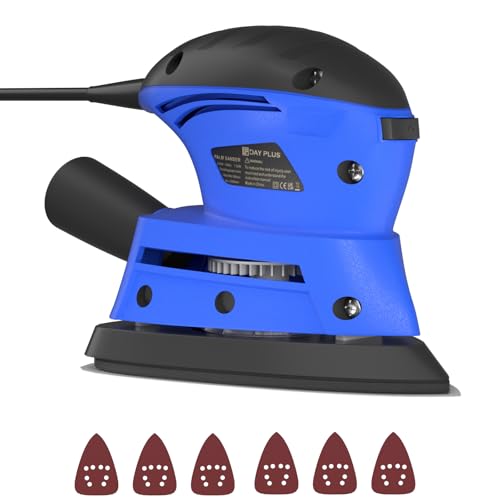 Lijadora orbital aleatoria de 130 W 125 mm, 6 velocidad variable eléctrica orbital, con bolsa de recogida de polvo, 15 piezas de papel de lija, para pulir madera, muebles, metal, coche