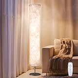 Torchlet LED Standing Lamp with Remote Control, Adjustable Color Temperature and Brightness, Modern Floor Lamp with Fabric Shade for Bedroom, Living Room