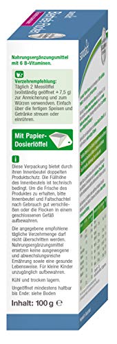 sanotact Bierhefe Flocken • 100g natürliche Bierhefeflocken • Mit Biotin und 6 B-Vitaminen für Haut Haare Nägel • Ideal als veganer Parmesan, zum Kochen, Würzen, etc. (Packung mit 2)