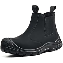 Steel Toe Boots for Men Slip-Resistant & Waterproof, Slip On Steel Toe Boots for Women Comfortable with Kevlar Midsole for Work, Construction, Hiking, Outerdoor