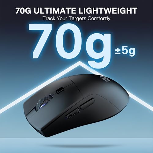 Image of Redragon M618 LIT Wireless Gaming Mouse, 10000 DPI Optical Ergonomic Mouse with 6 Programmable Buttons, 70G Ultra Lightweight, Software Supports DIY Keybinds