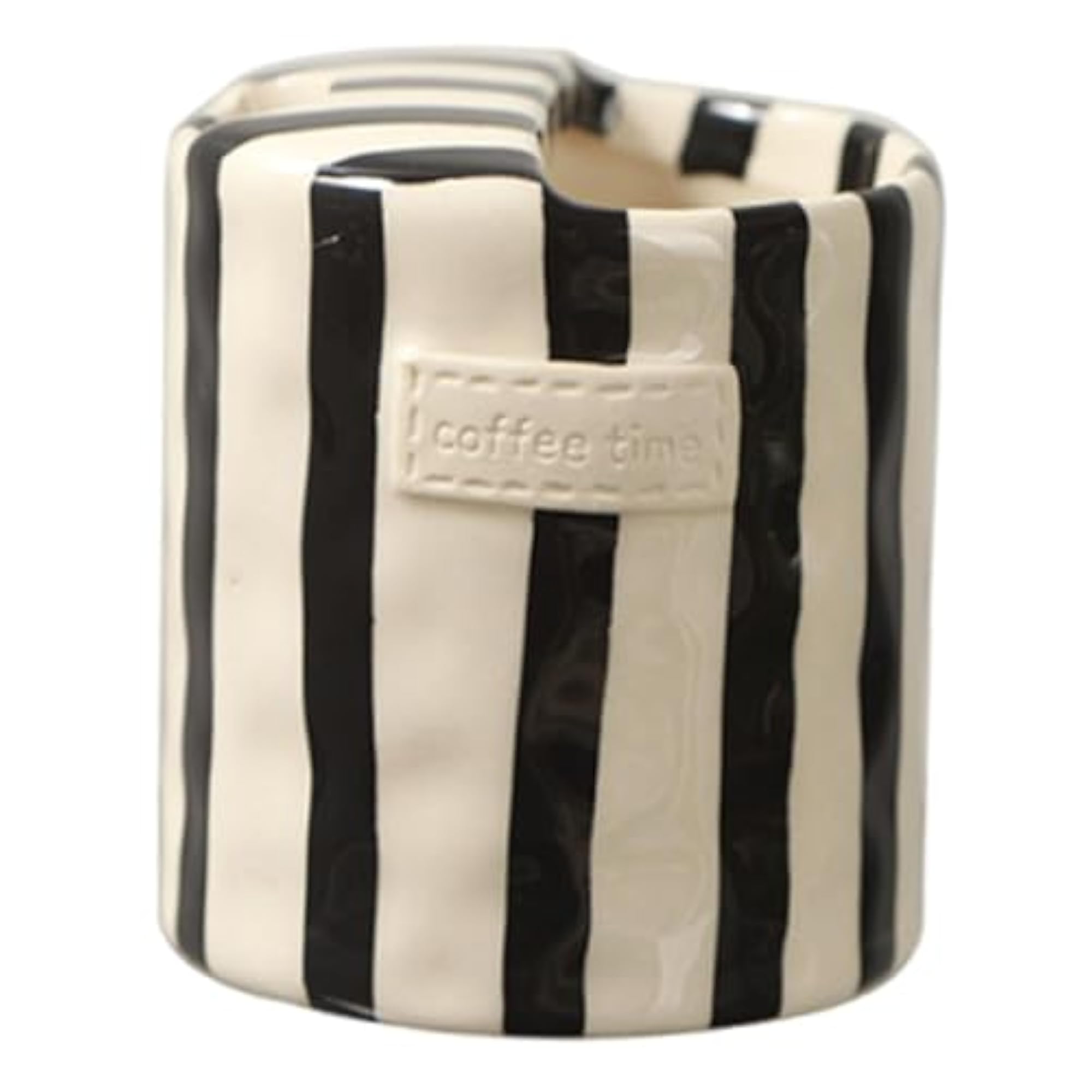 Ceramic Coffee Mug Hand Painted Striped Design