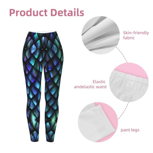 Leggings de compresión suaves para mujer con estampado de dragón 3D místico 6