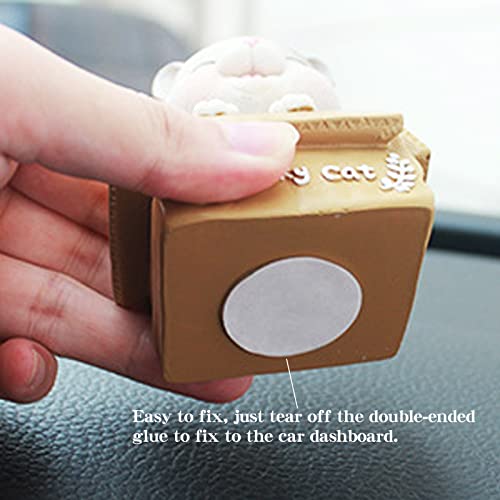 Car Dashboard Shaking Dog Adornments - 1Pcs Car Bobbleheads Shake Head Toy Bobble Dog Resin Simulation For Car Vehicle Decoration Home (Squinting Cat) #TOP3