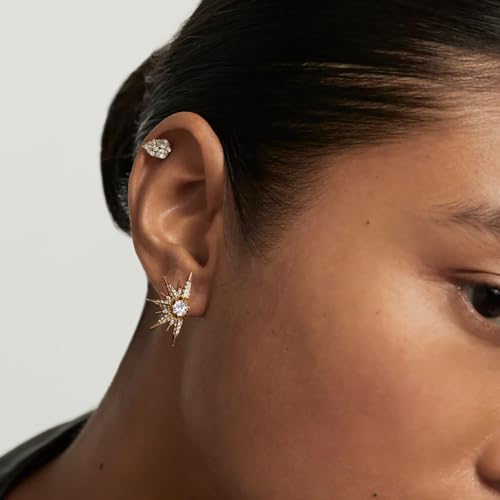 Obidos 14K Gold Plated Sunburst Stud Earrings - Spike Statement Earrings for Women Boho Simple Hypoallergenic by Obidos - Image 2