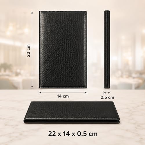 Image of Restaurant Menu Folder - Set of 3 PU Leather Menu Holders with Transparent Sleeves | Durable, Easy-to-Clean Menu Covers for Hotels, Cafes, Bars & Restaurants