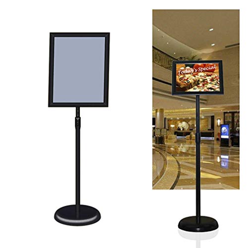 New Durable A3 Frame Poster Pedestal Shop Advertise Café Ads Store Sign Holder Floor Stand Adjustable with Post Pedestal Telescoping Floor Stand 360° Swivel | Black