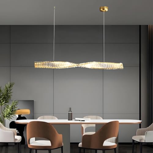 NOCHX Lampada A Sospensione Moderna Lampadario In Cristallo Ad Altezza Regolabile Lampadari Da Soffitto Regolabile A Temperatura Di Colore Adatto Per Soggiorno E Sala Da Pranzo