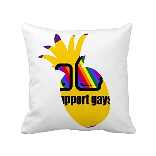 OFFbb-USA Jag stöder lesbiska hbt regnbåge ananas prydnadskudde fyrkantigt överdrag