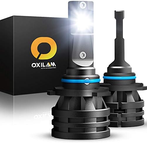 OXILAM 9006 LED Headlight Bulbs 10,000 Lumens Extremely Bright Mini Design HB4 All in One Conversion Kit 6000K White (Pack of 2)
