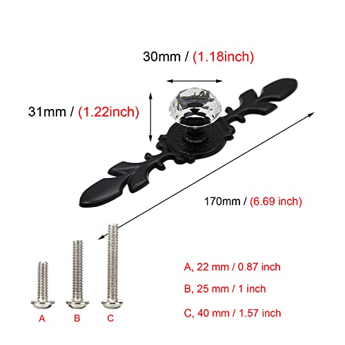 Huamulan 8 Pack Knobs,Vintage Dresser Kitchen Cabinet Pulls Zinc Alloy Base Backplate Cupboard Wardrobe Drawer Door Handles,Black Base #TOP1