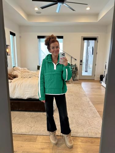 Cozy Green Tankaneo Womens Oversized Puffer Pullover Jacket: Your Go-To for Fall and Winter Adventures - Image 5