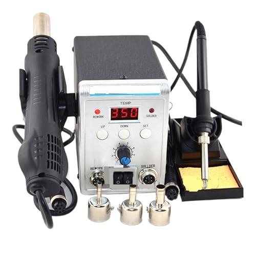 750W 2in1 �d�C�͂񂾂��� �͂񂾕t���X�e�[�V���� + �z�b�g�G�A�K�� BGA SMD PCB IC �C���t�� �������艷�x(8586-D)