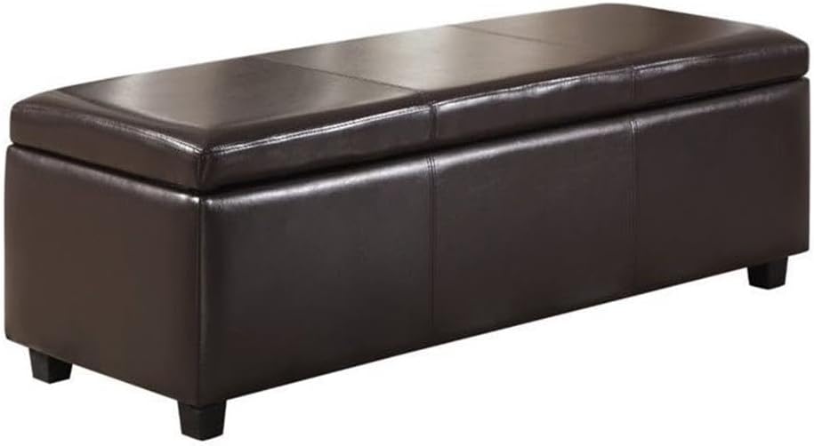 Pemberly Row 48" Wide Faux Leather Storage Ottoman with Lift Top, Upholstered Living Room Footrest, Bed End Bench for Bedroom with Hidden Space for Blankets