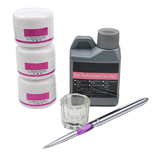 Pro Simply Nail Art Kits 120ml Acrylic Liquid Powder Pen Dappen dish Tools set USA Shipping