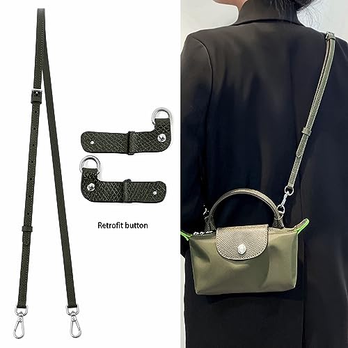 Image of Leather Purse Straps Replacement Shoulder Strap Leather Adjustable Crossbody Strap Suitable for Long champ Handbags