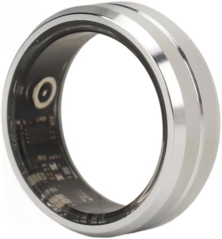 Smart Ring Health Tracker, Health Tracker Ring to Monitor Fitness Sleep Heart Rate, Step Counting, Remotely Take Photo, IP68 Waterproof Smart Health Ring for Men Women, Silver (12)
