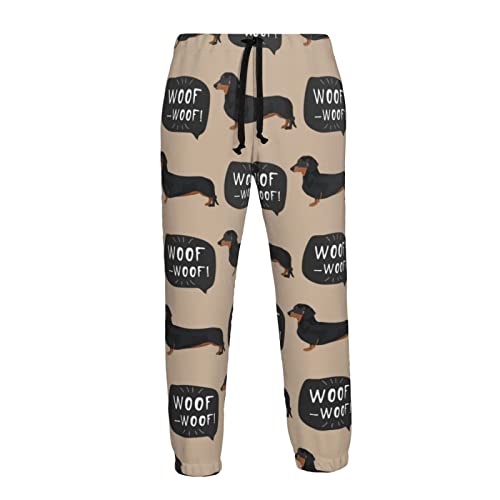 Oaieltj Dachshund - Pantalones deportivos para hombre, transpirables, holgados, duraderos, para correr, blanco, XL