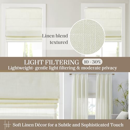 image for Madison Park Kyler Cordless Roman Shades - Single Panel, Lightweight L