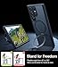 TORRAS Magnetic Designed for Samsung Galaxy S23 Ultra Case [Compatible with Magsafe] Stand, [Military Grade Drop Tested] Shockproof Translucent Slim Protective Ostand, Black