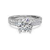 Marke – Forever Diamond 1,60 ct Rundschliff Lab Created Diamond Engagement Ringe für Frau 14 K Solid Weiß Gold Gr. I, J, K L M N O P Q R S T